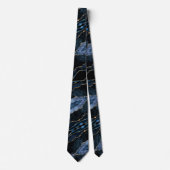 Navy Blue Gold Neck Tie Glitzer Sparkle Marmor Krawatte (Vorderseite)