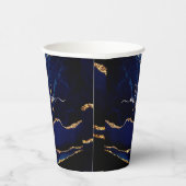 Navy Blue Gold Paper Cups Personalized Name Letter Pappbecher (Rechts)
