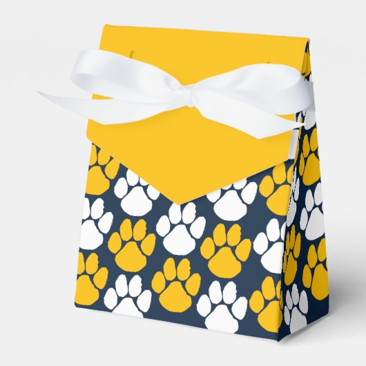 Navy Blue & Gold-Pawprint-Geschenk Geschenkschachtel (Vorderseite)