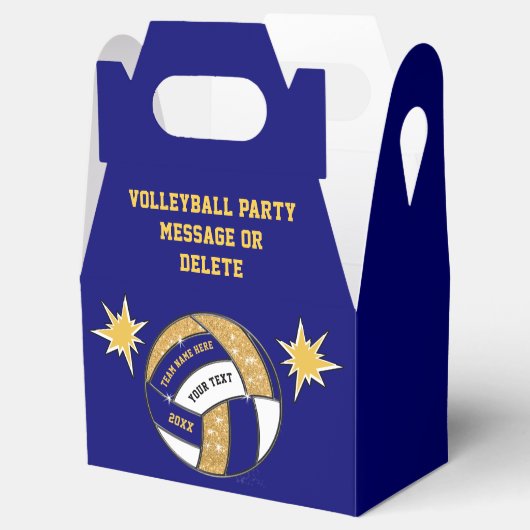Navy Blue, Gold Personalisieren Volleyball Goodie Geschenkschachtel (Geöffnet)