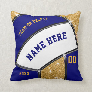 Navy Blue, Gold Personalisiert Volleyball Pillow Kissen