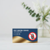 Navy Blue Gold Pest Kontrolle Service Visitenkarte (Stehend Vorderseite)