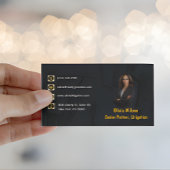 Navy Blue Gold Photo Attorney Business Card Magnetische Visitenkarte