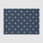 Navy Blue & Gold Polka Dot Luxe Seidenpapier (Vorderseite)