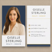 Navy Blue Gold Real Anwesen Broker Beruflich Visitenkarte