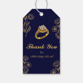 Navy Blue Gold Ring Verlobung Vielen Dank Geschenkanhänger (Rückseite)
