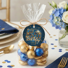 Navy Blue Gold Sapphire Gemstone 50th Birthday Geschenkanhänger