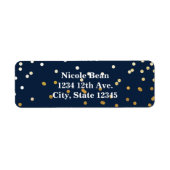 Navy Blue & Gold Shiny Confetti Dots Chic Modern (Vorne)