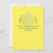 Navy Blue Gold Silver Yellow Wedding Einladung (Rückseite)