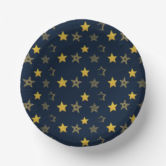 Navy Blue Gold Silvester Party Pappteller (Vorderseite)