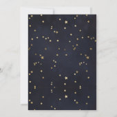 Navy Blue Gold Star Confetti Graduation Party Einladung (Rückseite)