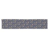 Navy Blue Gold Star Elegante Weihnachten Kurzer Tischläufer (Horizontal)