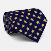 Navy Blue Gold Star Musterwerk, Abschluss Men's Krawatte (Gerollt)