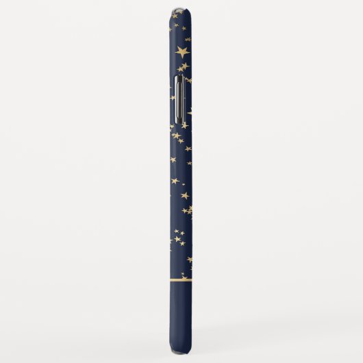 Navy Blue - Gold Stars Celestial Monogram Case-Mate iPhone Hülle (Hinten/Rechts)