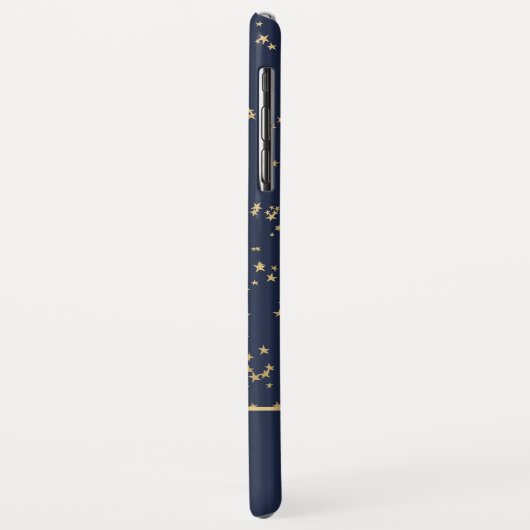 Navy Blue - Gold Stars Celestial Monogram Case-Mate iPhone Hülle (Hinten/Links)
