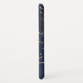 Navy Blue - Gold Stars Celestial Monogram Case-Mate iPhone Hülle (Hinten/Links)