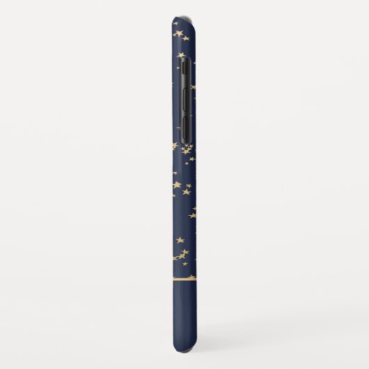 Navy Blue - Gold Stars Celestial Monogram Case-Mate iPhone Hülle (Hinten/Links)
