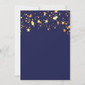 Navy Blue Gold Stars Foto Graduierungsparty Luxus Einladung (Rückseite)