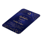 Navy Blue Gold Stars Graduierungsparty Einladung Magnet (Linke Seite)