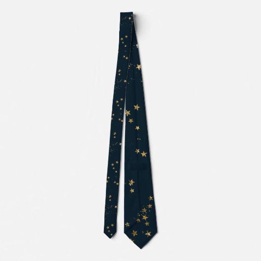 Navy Blue & Gold Stars | Krawatte (Rückseite)