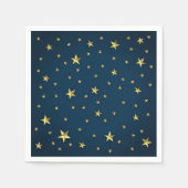 Navy Blue Gold Stars Personalisiert Serviette (Vorderseite)