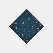 Navy Blue Gold Stars Personalisiert Serviette (Ecke)