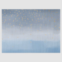 Navy Blue Gold Stars Sky Watercolor