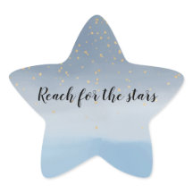 Navy Blue Gold Stars Sky Watercolor