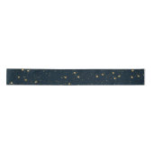 Navy Blue & Gold Stars | Weihnachten Satinband (Vorderseite)
