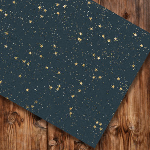 Navy Blue & Gold Stars Weihnachten Seidenpapier