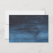 Navy Blue Gold String Lights Lanterns Wedding RSVP Einladung (Rückseite)