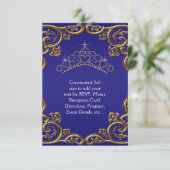 Navy Blue Gold Tiara UAWG All Purpose RSVP Karte (Stehend Vorderseite)