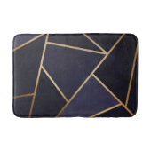 Navy Blue Gold Triangle Geometric Elegany Class Badematte (Vorderseite)