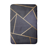 Navy Blue Gold Triangle Geometric Elegany Class Badematte (Vorderseite Vertikal)