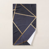 Navy Blue Gold Triangle Geometric Elegany Class Badhandtuch Set (Handtuch)