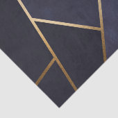 Navy Blue Gold Triangle Geometric Elegany Class Seidenpapier (Ausschnitt)