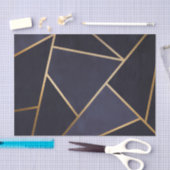 Navy Blue Gold Triangle Geometric Elegany Class Seidenpapier (Handwerk)