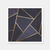 Navy Blue Gold Triangle Geometric Elegany Class Serviette (Vorderseite)