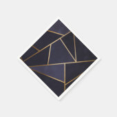 Navy Blue Gold Triangle Geometric Elegany Class Serviette (Ecke)