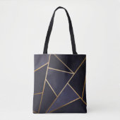 Navy Blue Gold Triangle Geometric Elegany Class Tasche (Vorderseite)