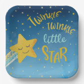 Navy Blue Gold Twinkle Little Star Pappteller (Vorderseite)