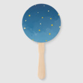 Navy Blue Gold Twinkle Little Star Set Fans Fächer (Rückseite)