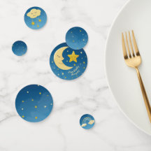 Navy Blue Gold Twinkle Little Star Table Confetti