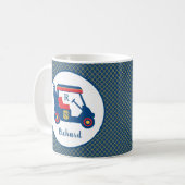 Navy Blue Gold und Red Golf Personalisiert Kaffeetasse (Vorderseite Links)
