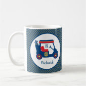 Navy Blue Gold und Red Golf Personalisiert Kaffeetasse (Links)