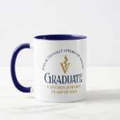 Navy Blue Gold Veterinary School Abschluss Custom Tasse (Links)