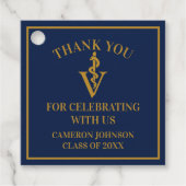 Navy Blue Gold Veterinary School Graduation Party Geschenkanhänger (Vorderseite)