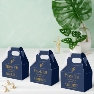 Navy Blue Gold Veterinary School Graduation Party Geschenkschachtel