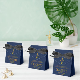 Navy Blue Gold Veterinary School Graduation Party Geschenkschachtel