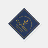 Navy Blue Gold Veterinary School Graduation Party Serviette (Ecke)